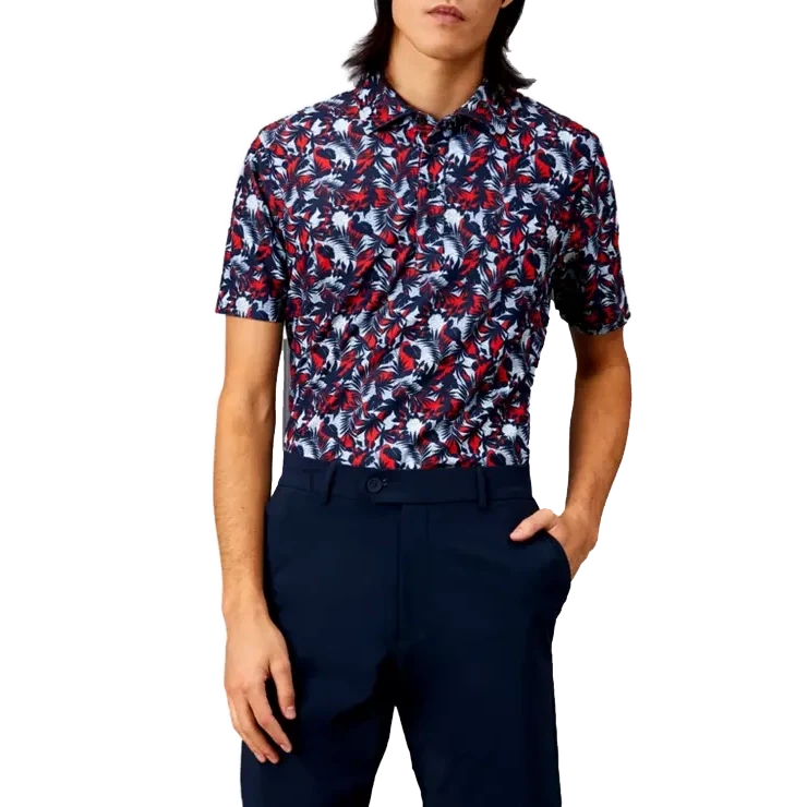 G/Fore Palm Fronds Tech Pique Slim Fit Golf衬衫 - 暮光