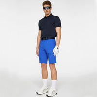 J.Lindeberg KV Regular Fit Print Golf Polo Shirt - Glitch Bridge Blue