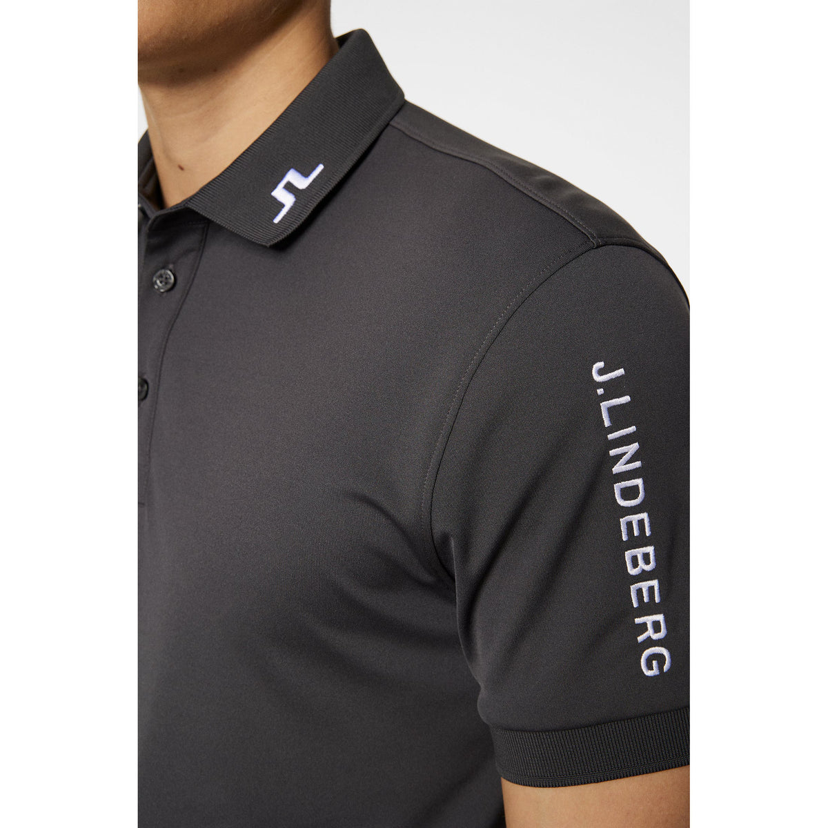 J.Lindeberg Tour Tech Reg Fit Golf Polo Shirt - Asphalt