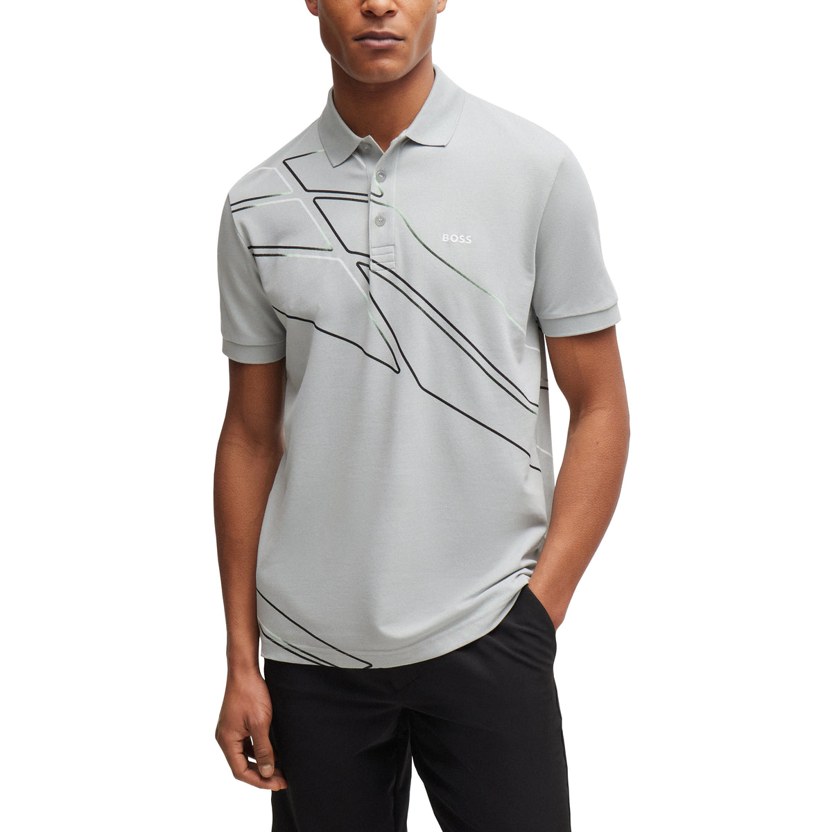 BOSS Paddy 3 Golf Shirt - Light/Pastel Grey