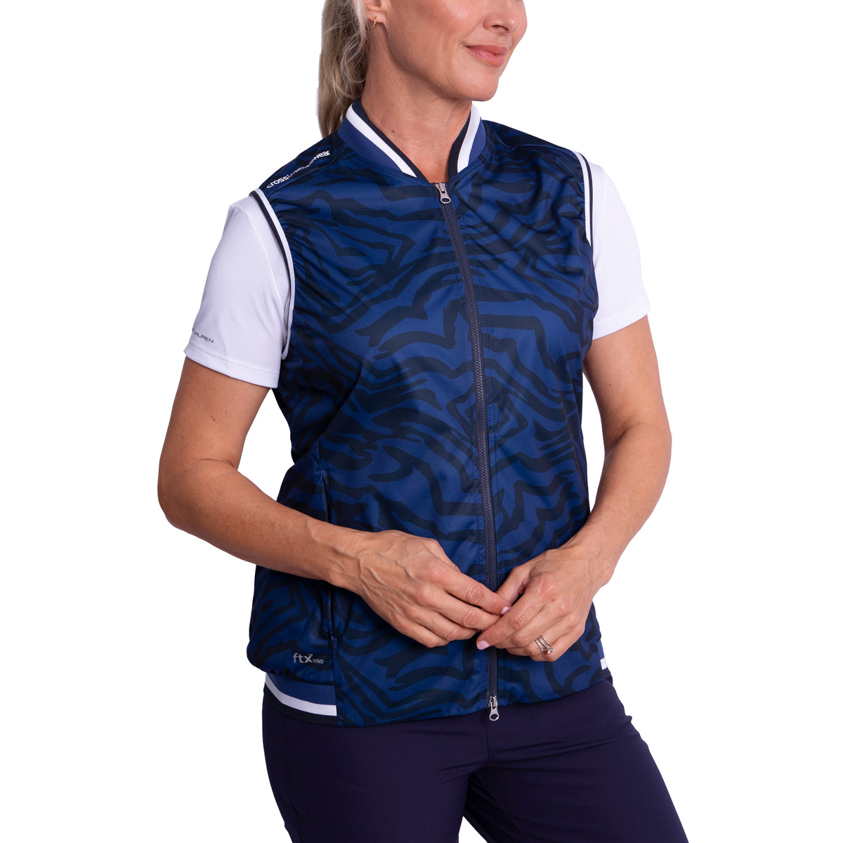 Cross Women's Storm Golf Vest - Navy Zebra