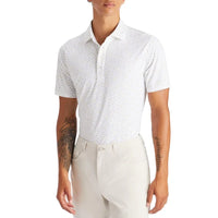 G/Fore Aye Papi Tech Pique Golf Shirt - Snow/ Nimbus