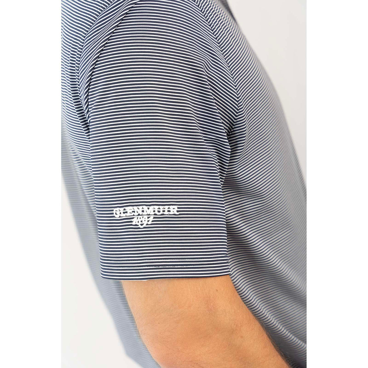 Glenmuir Torrence Micro Stripe Performance Golf Shirt - Navy/ White