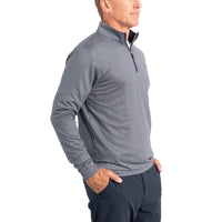 Glenmuir Wick Quarter Zip Lightweight Performance Golf Midlayer - Light Grey/ Navy Houndstooth