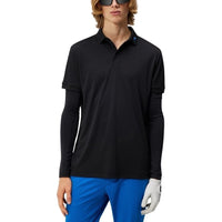 J.Lindeberg KV Regular Fit Golf Polo Shirt - Black/ Blue