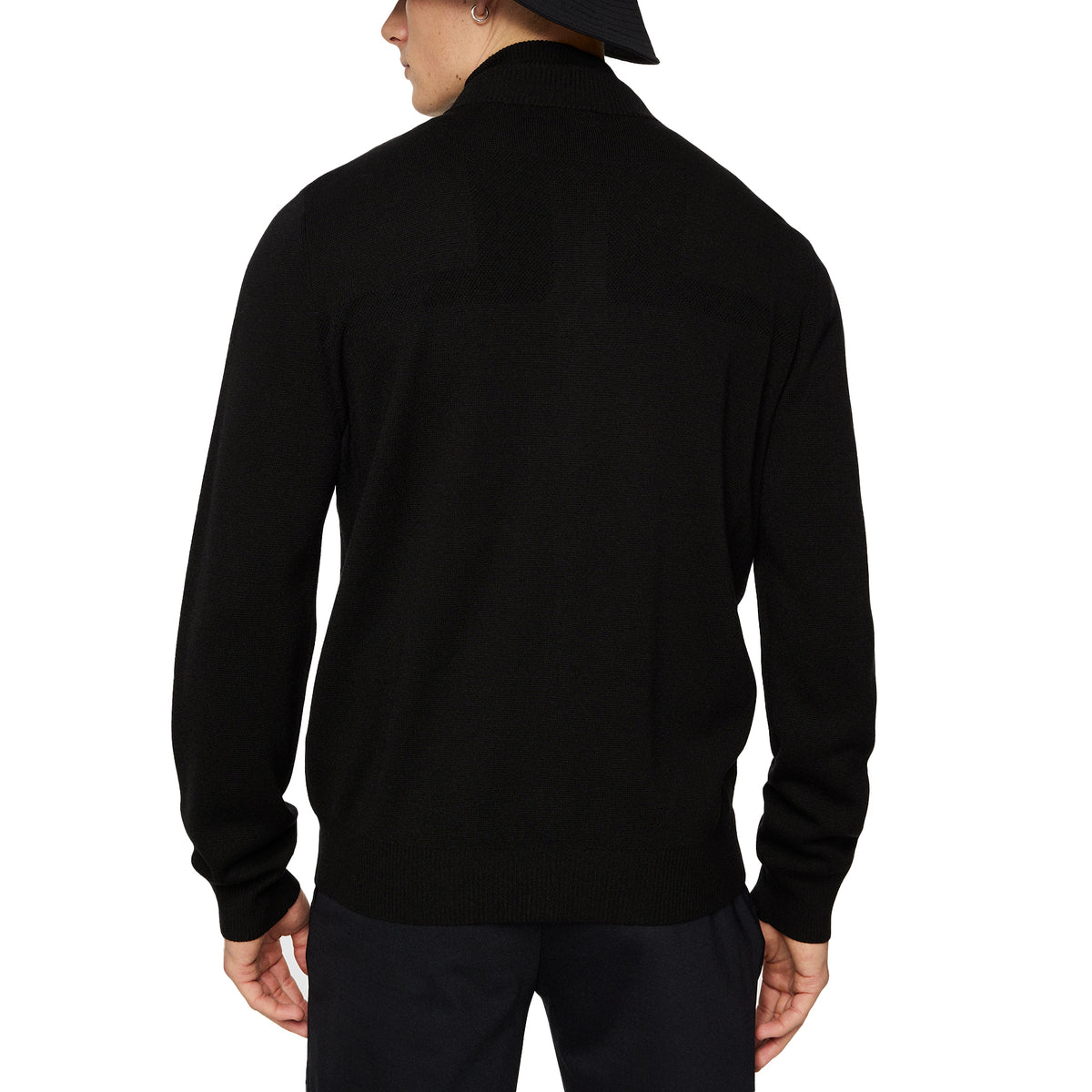 J.Lindeberg Bridge Knitted Hybrid Golf Sweater - Black