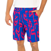 J.Lindeberg Eloy Print Golf Shorts - Glitch Bridge Club Blue