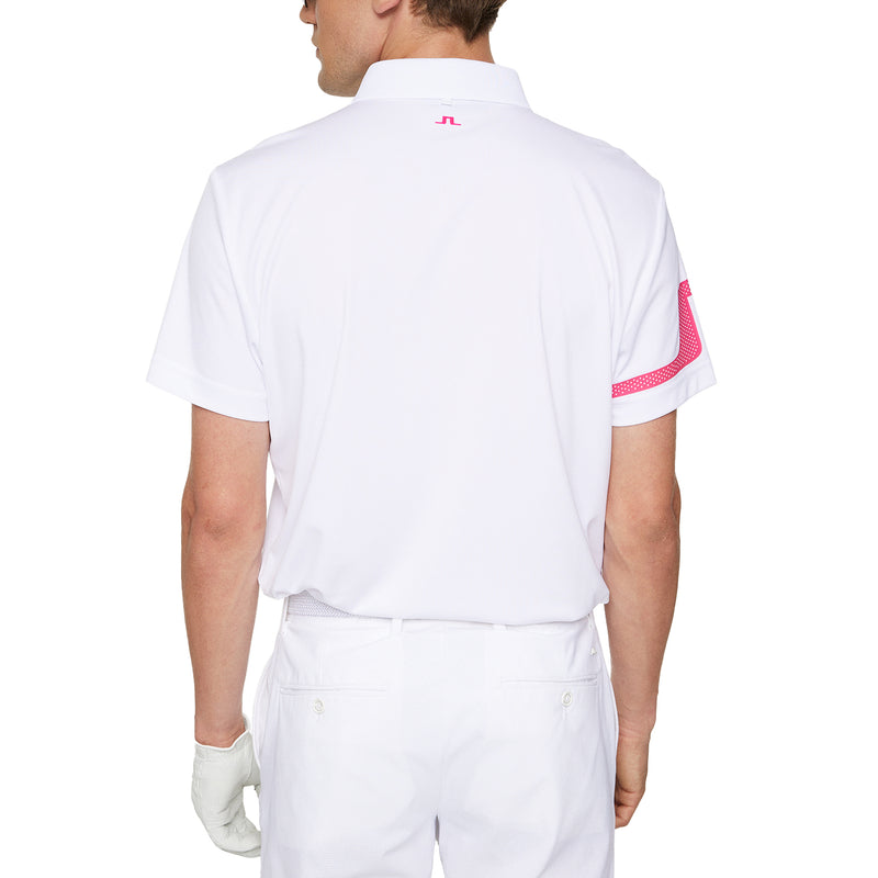 J.Lindeberg Heath Regular Fit Golf Shirt - White/ Pink