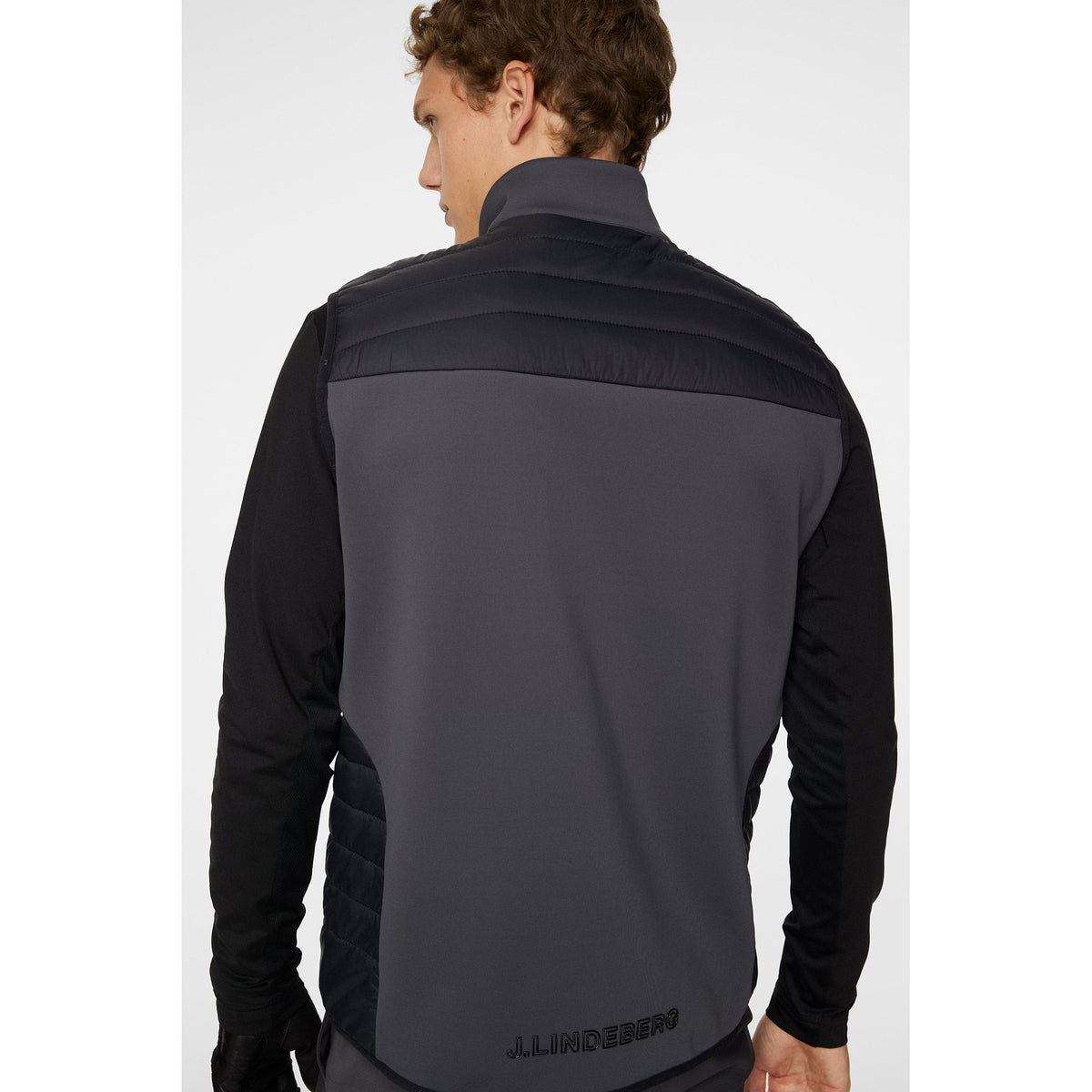 J.Lindeberg Holden Quilt Hybrid Golf Vest - Asphalt