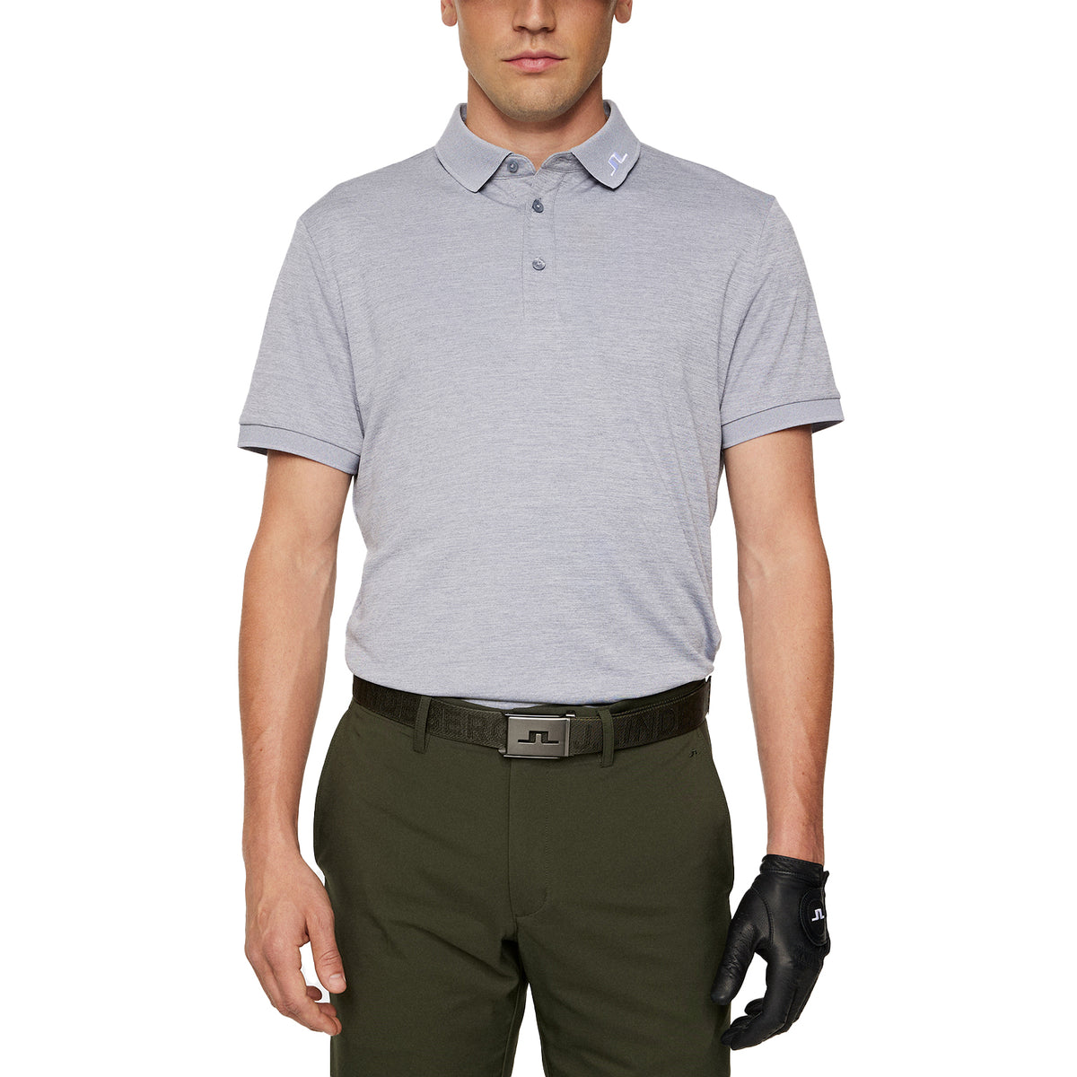 J.Lindeberg KV Regular Fit Golf Shirt - Medium Grey Melange