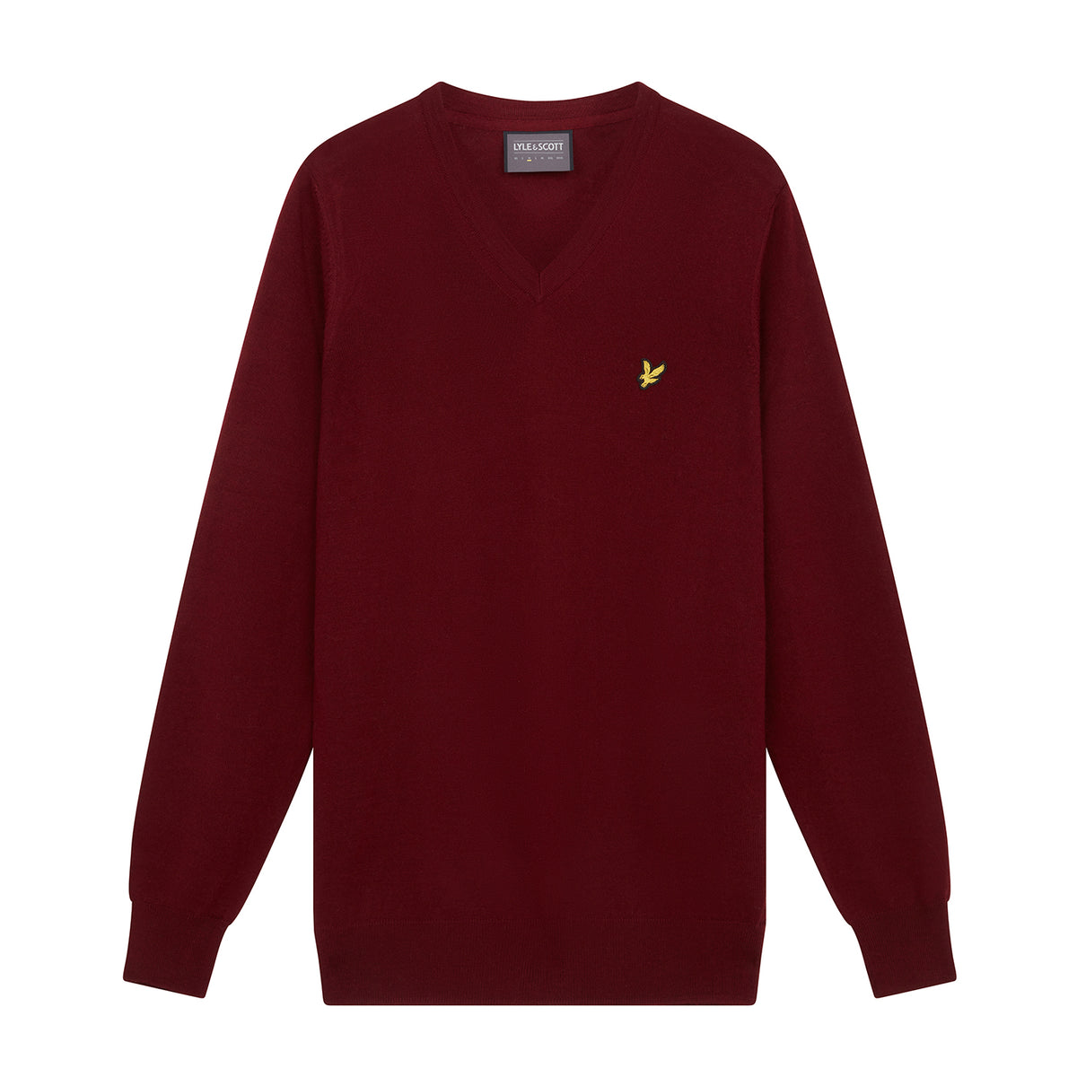 Lyle & Scott Golf Merino Blend V Neck Pullover - Fairway Burgundy