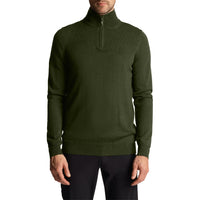 Lyle & Scott Tonal Eagle 1/4 Zip Knit - Cactus Green