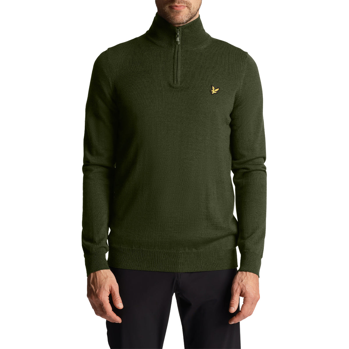 Lyle & Scott Core 1/4 Zip Merino Mix - Cactus Green