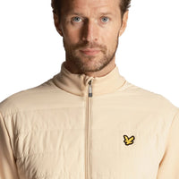 Lyle & Scott Baffle Quilted Quarter Zip Golf Midlayer - Sand Dune