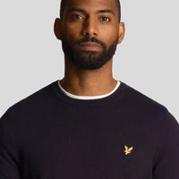 Lyle & Scott Cotton Merino Crew Neck Pullover - Dark Navy