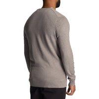 Lyle & Scott Cotton Merino Blend Crew Neck Pullover - Mid Grey Marl