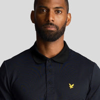 Lyle & Scott Microstripe Golf Polo Shirt - Dark Navy/Jet Black