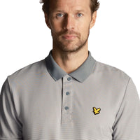 Lyle & Scott Microstripe Golf Polo Shirt - Iron Blue/Club Blue