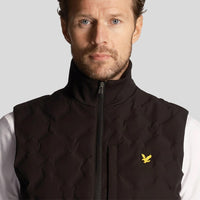 Lyle & Scott Welded Check Fleece Golf Gilet - Jet Black