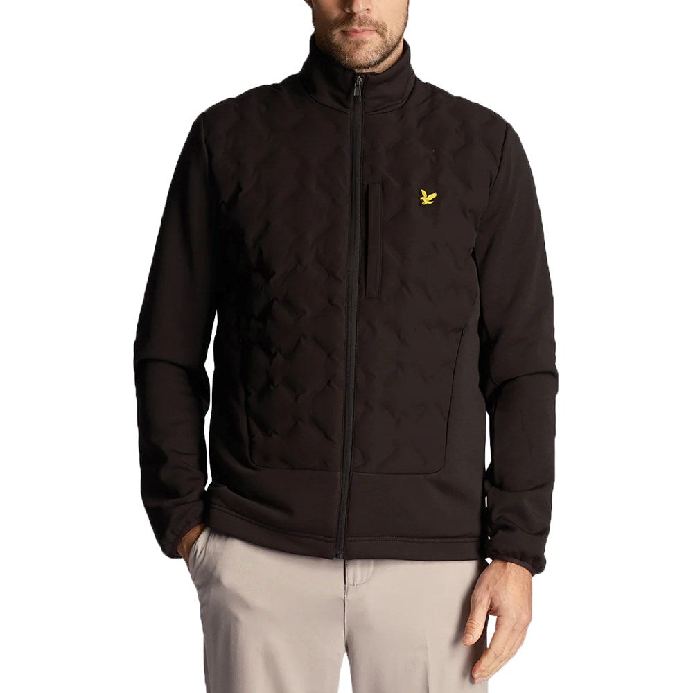 Lyle & Scott Welded Check Fleece Golf Jacket - Jet Black