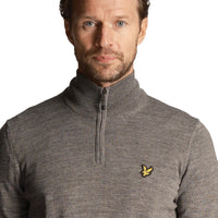 Lyle &amp; Scott Core 1/4 拉链美利奴混纺 - 中灰泥灰