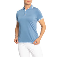 RLX Ralph Lauren Women's Airflow Golf Polo Shirt - Hatteras Blue Multi