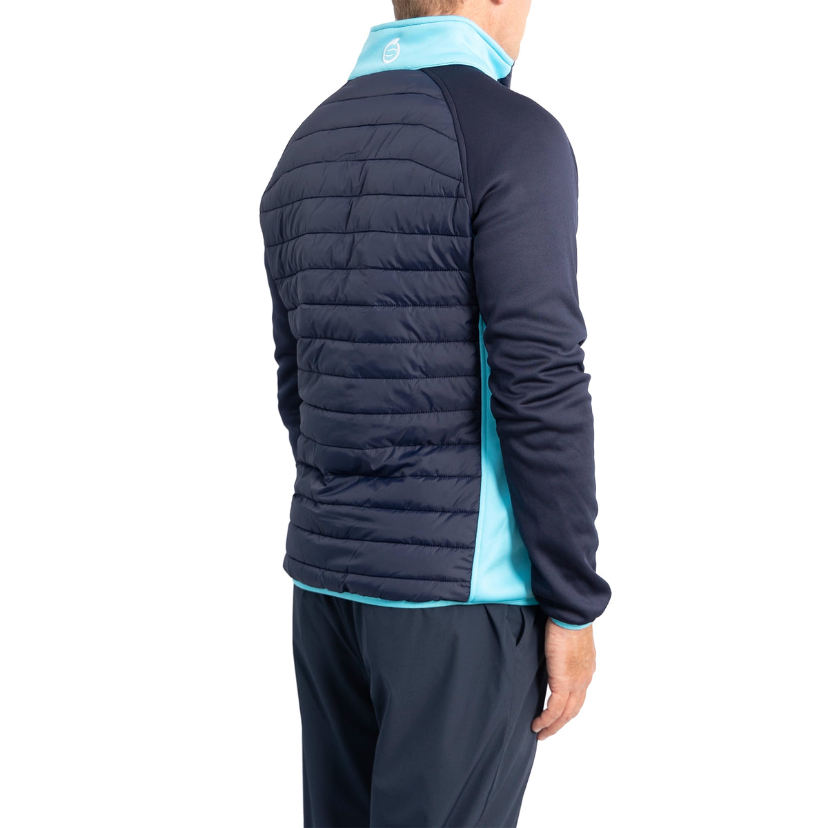 Sunderland Zermatt Padded Stretch Panel Performance Golf Jacket - Navy/ Aqua