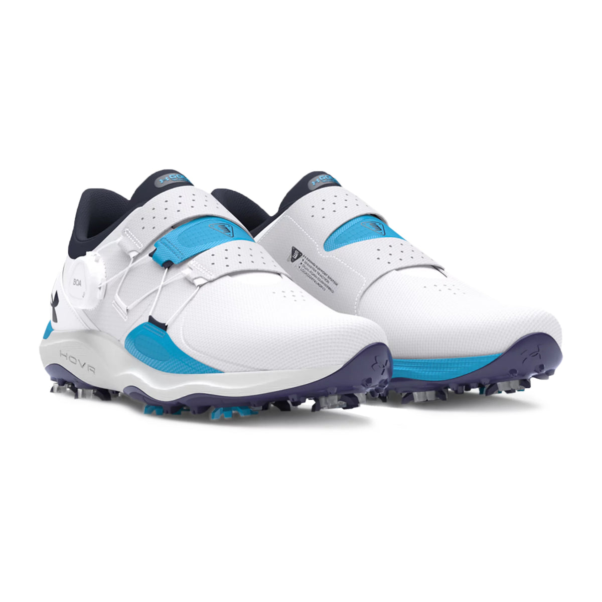 Under Armour Drive Pro BOA Spikeless Golf Shoes - White / Capri