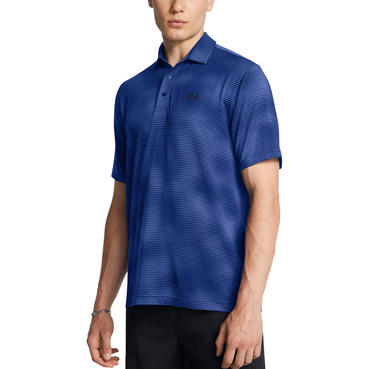 Under Armour Playoff 3.0 Printed Golf Polo Shirt - Tech Blue/Black