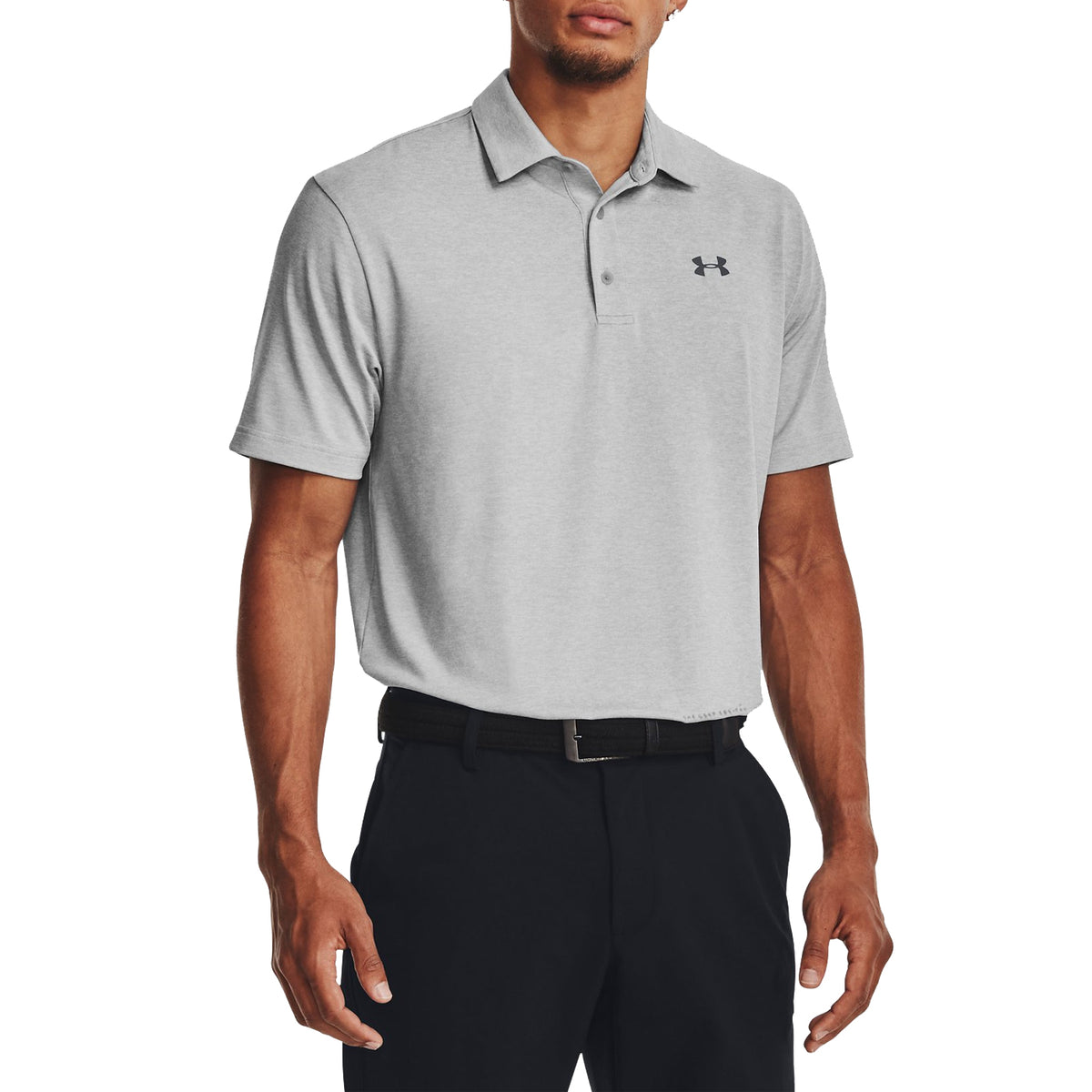 Under Armour Playoff Heather Golf Polo Shirt - Mod Grey/Pitch Grey