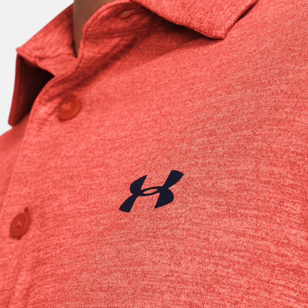 Under Armour 季后赛 Heather 高尔夫 Polo 衫 - Versa 红色/Beta/Academy