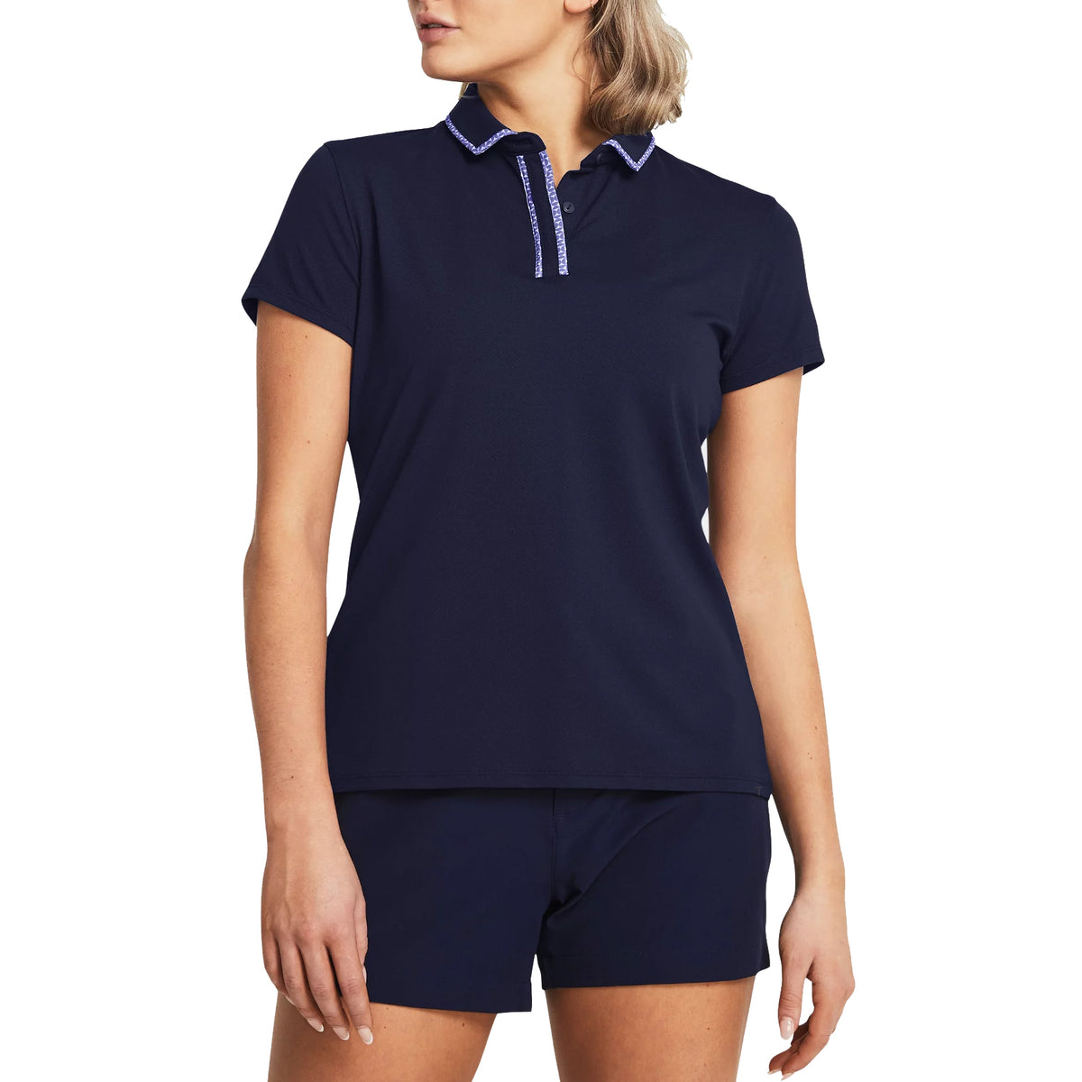 Under Armour Women's Iso-Chill SS Golf Polo Shirt - Midnight Navy / Starlight