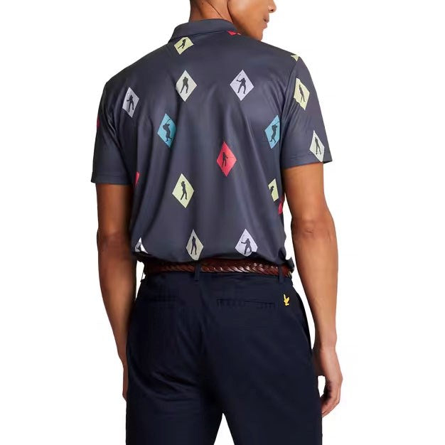 Lyle和Scott Polka Diamond Polo高尔夫衬衫 - 海军