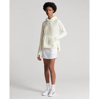 RLX Ralph Lauren 女式徽标混合平纹针织连帽衫 - 纯白色