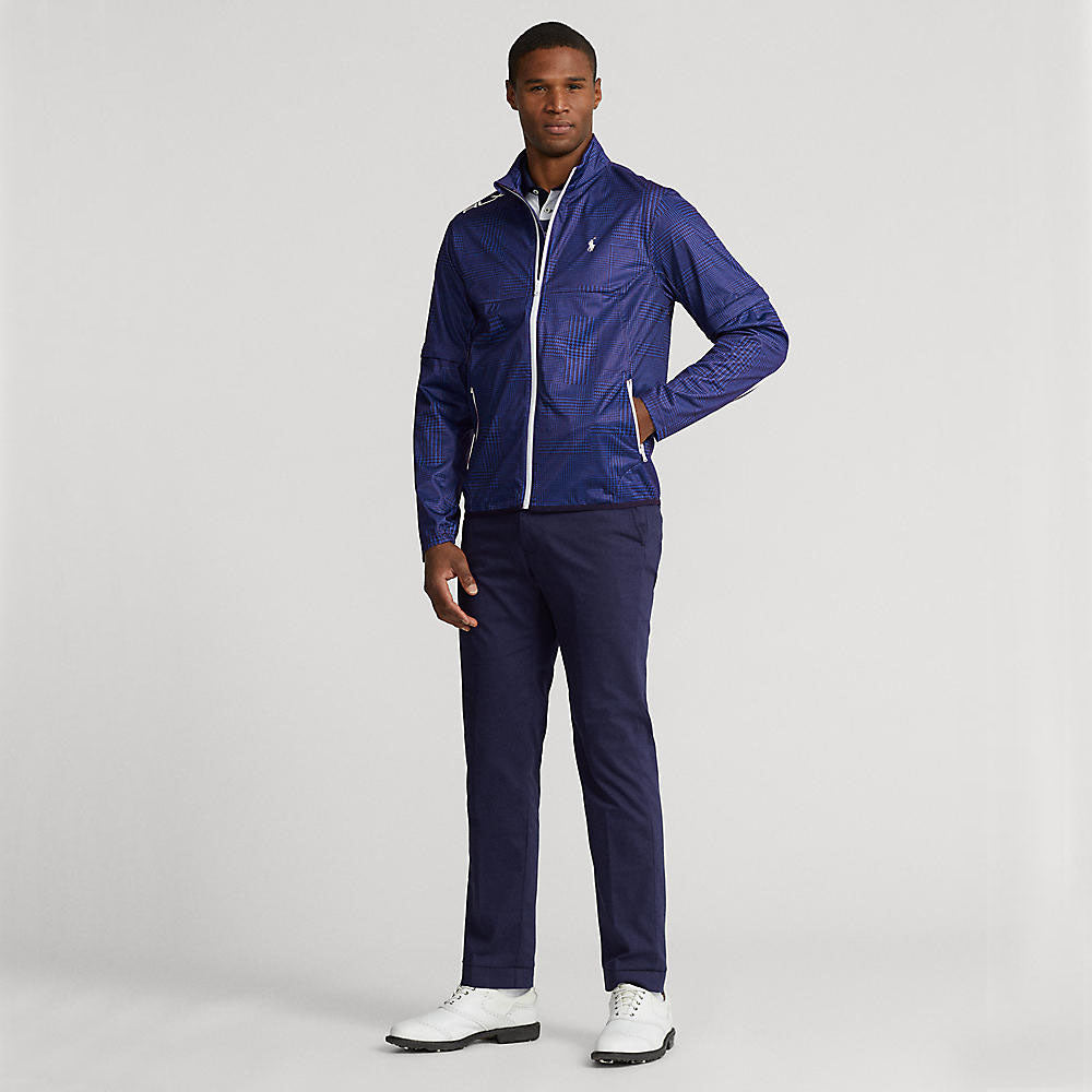 RLX Ralph Lauren Stratus Plaid Water-Repellent Full Zip Golf Jacket - French Navy Glen Plaid