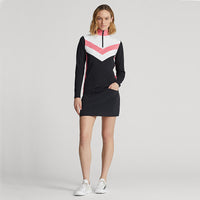 RLX Ralph Lauren 女式弹力 1/4 拉链套头衫 - Polo 黑色/沙漠玫瑰色多色