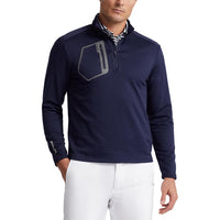 RLX Ralph Lauren Driver Luxury Jersey Pullover - French Navy Houndstooth