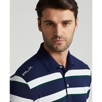 RLX Ralph Lauren Performance Pique Golf Shirts - French Navy/White Multi