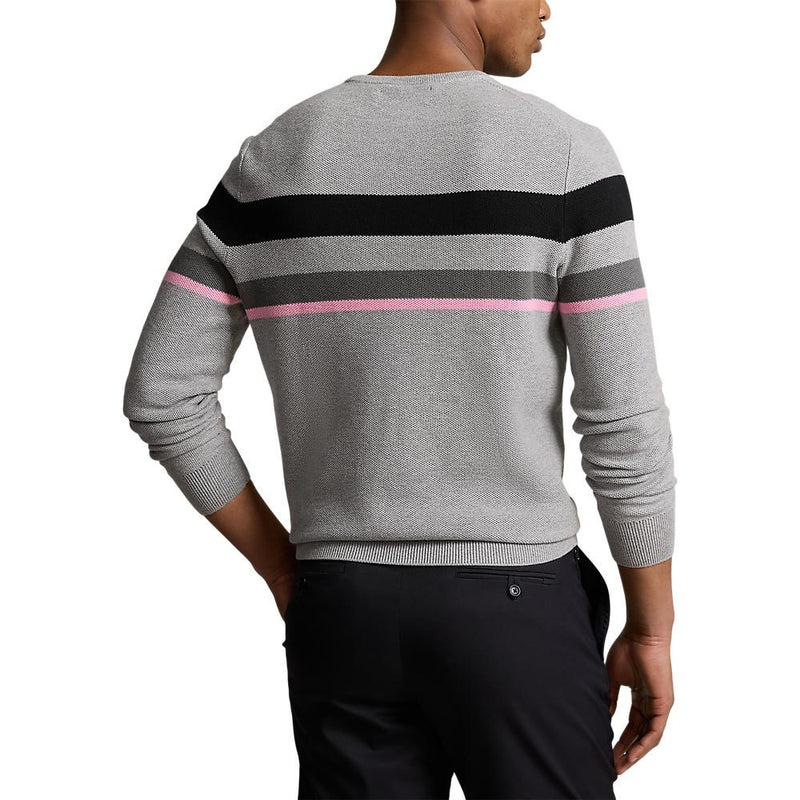 RLX Ralph Lauren Performance Striped Cotton-Blend Sweater - Andover Heather Multi