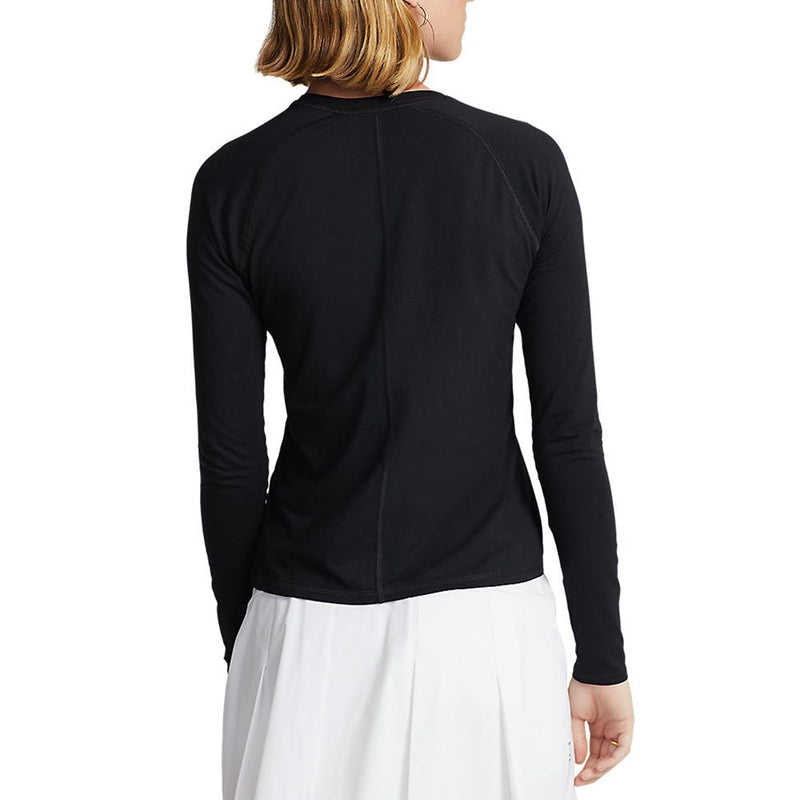 RLX Ralph Lauren 女式长袖弹力圆领 T 恤 - Polo 黑色