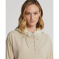 RLX Ralph Lauren 女式徽标云朵抓绒混合针织连帽衫 - 沙色希瑟