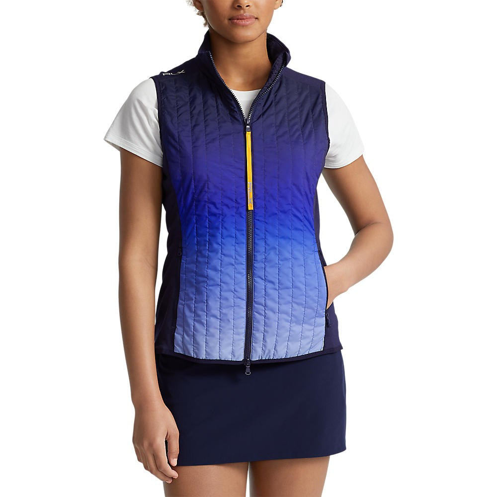 RLX Ralph Lauren 女式绗缝混合全拉链背心 - Active Ombre 