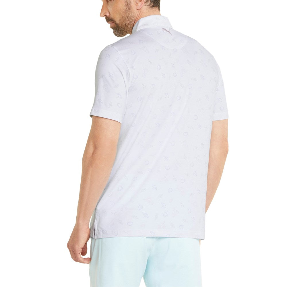 Puma Arnold Palmer Cloudspun Contender Golf Polo - Bright White/Lavender Pop