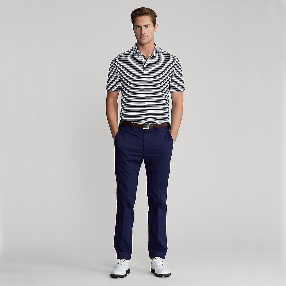 Polo Golf Ralph Lauren Tour Pique 条纹 Polo 衫 - 法国海军蓝/白色