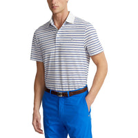 RLX Ralph Lauren Tour 珠地条纹 Polo 衫 - 纯白多蓝