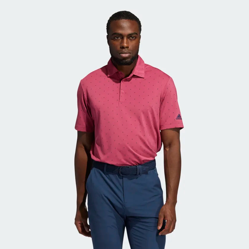 Adidas Ultimate365 印花高尔夫 Polo 衫 - Wild Pink / Crew Navy