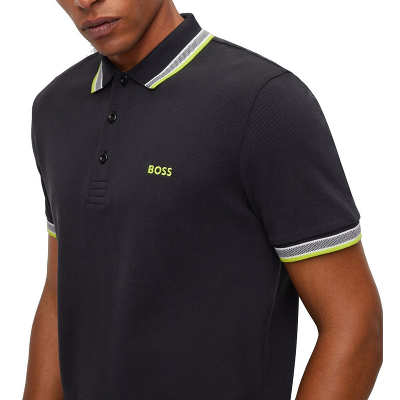 Boss Paddy Cotton Pique Polo - Charcoal