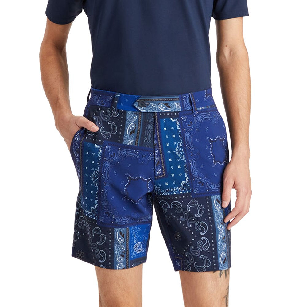 G/Fore Bandana Print Maverick 4-Way Stretch Golf Shorts - Twilight