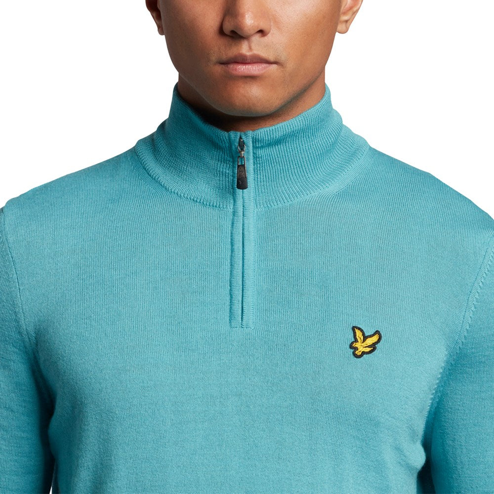 Lyle &amp; Scott Core 1/4 拉链美利奴混纺 - 复古蓝