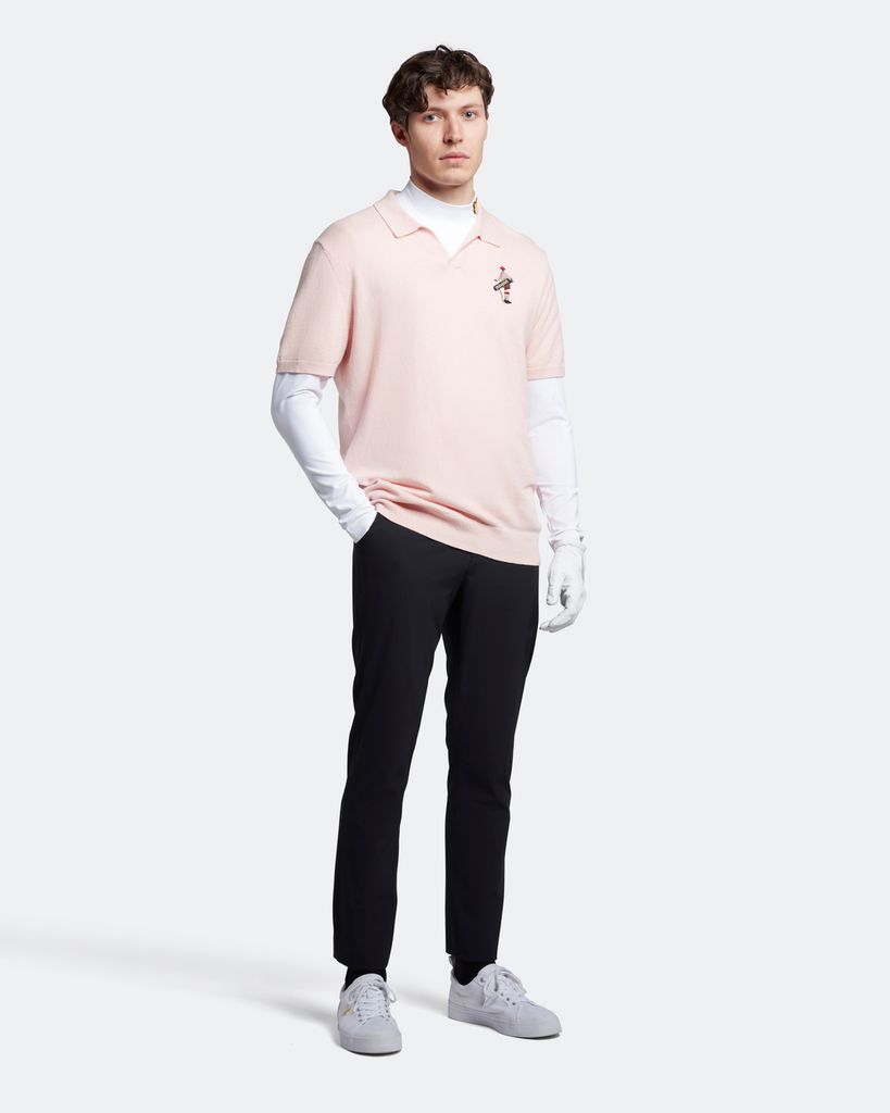 Lyle &amp; Scott 高尔夫球员针织 Polo 衫 - 免费粉色